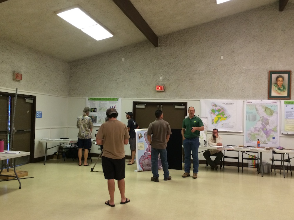 HWMO teamed with DLNR DOFAW to host an informational booth regarding wildfire history and management in Puuwaawaa.