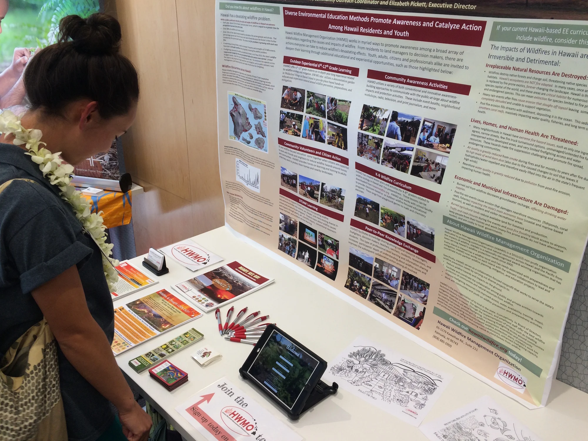HWMO's information booth was a hub for wildfire curricula information.