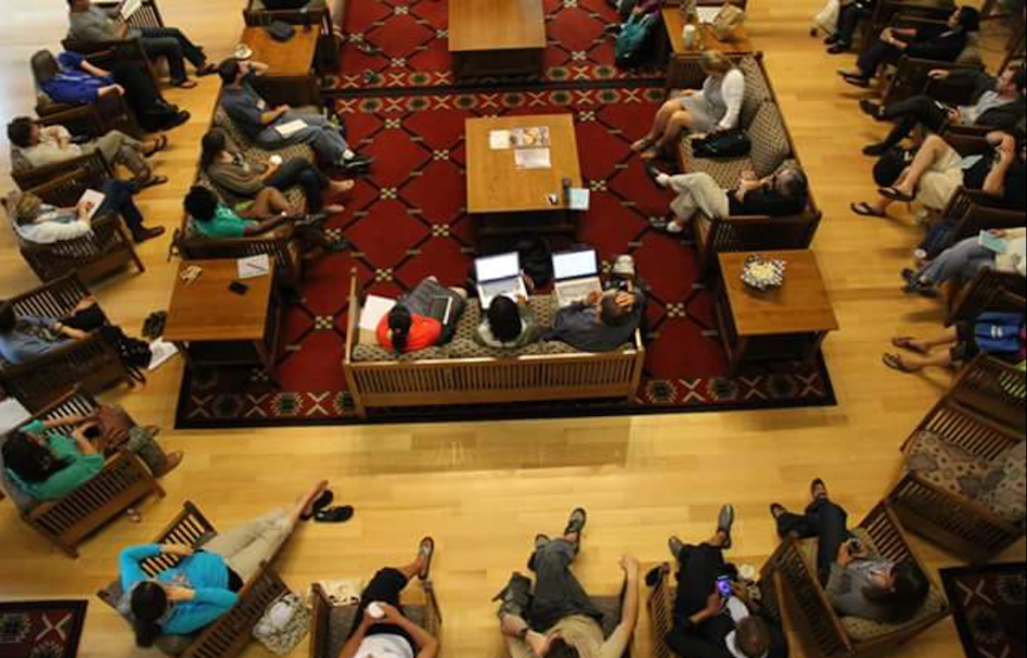 Community Climate Change Fellows gathered at a conference.