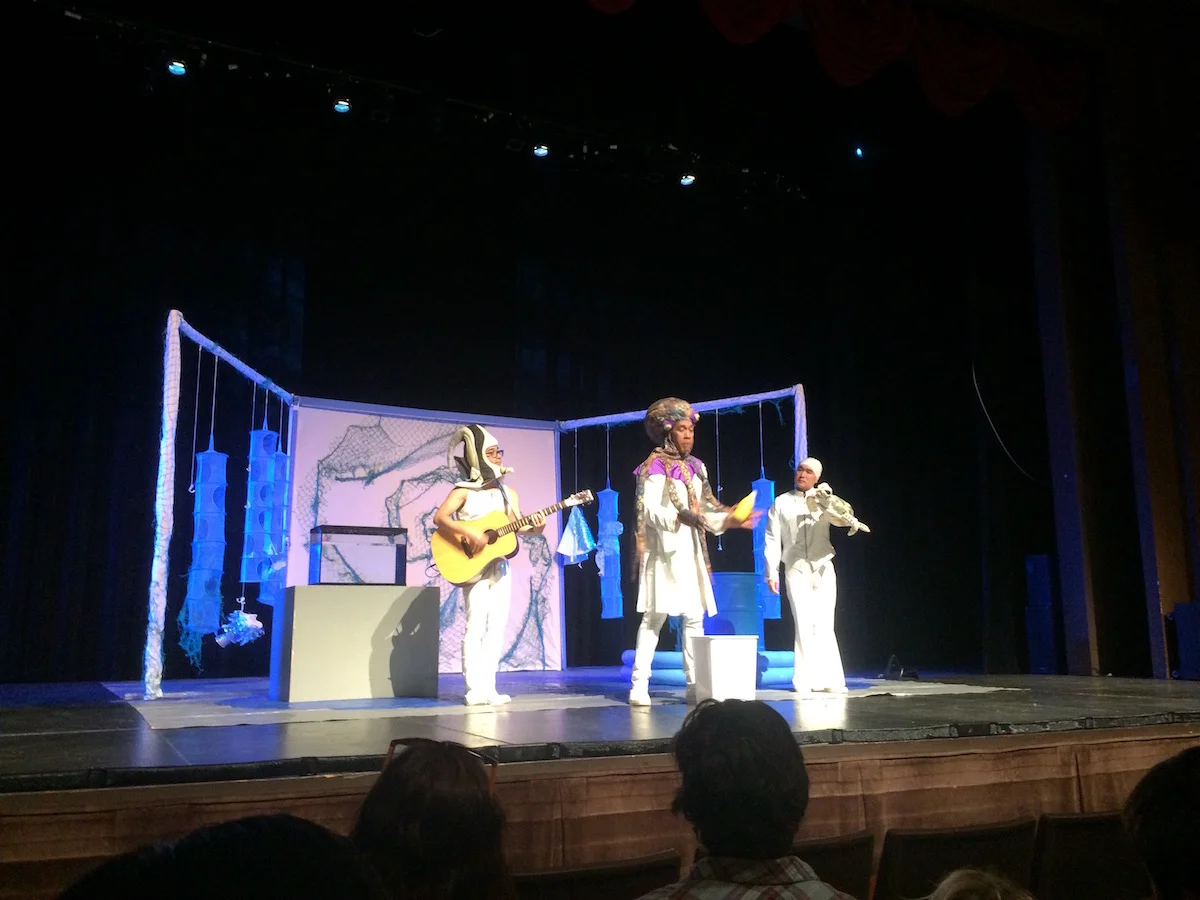 Water Heroes sing a song about coral reef protection. 