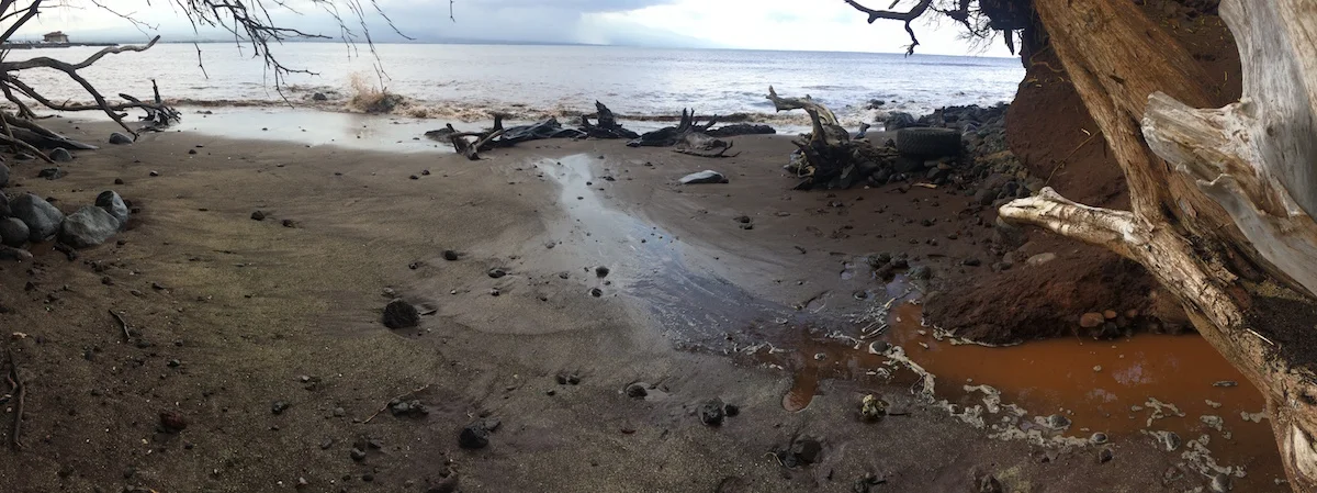 Post-fire erosion in Maui 2016.