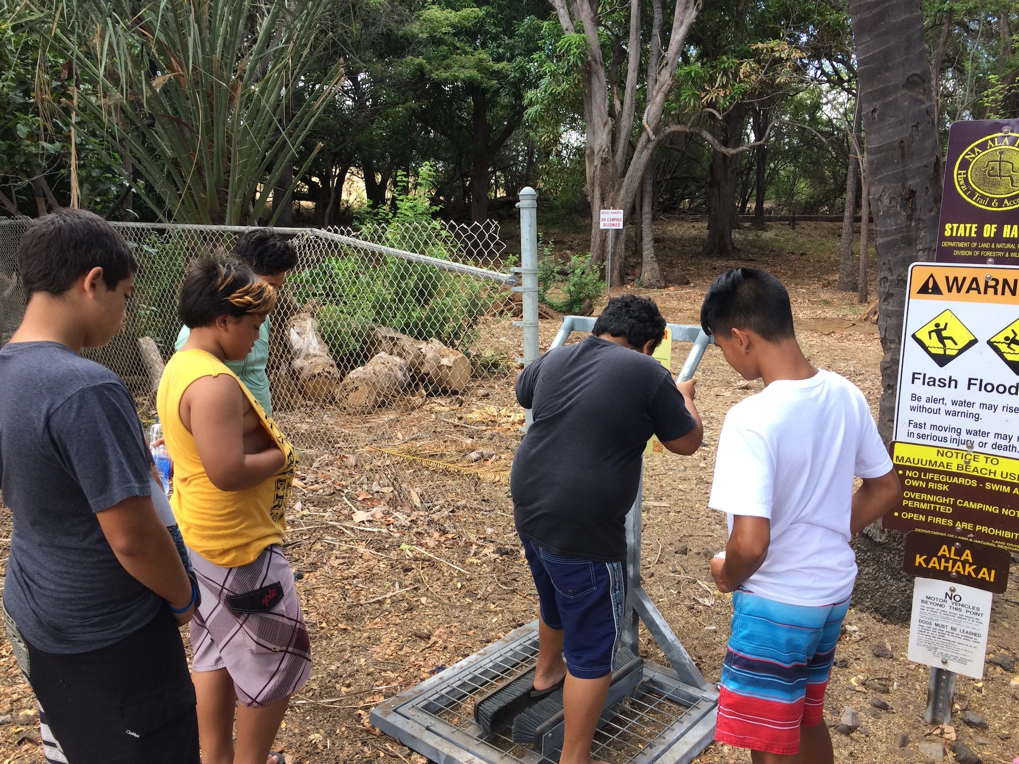 Ocean Warriors learning about Rapid ʻOhia Death and how they can prevent the spread.