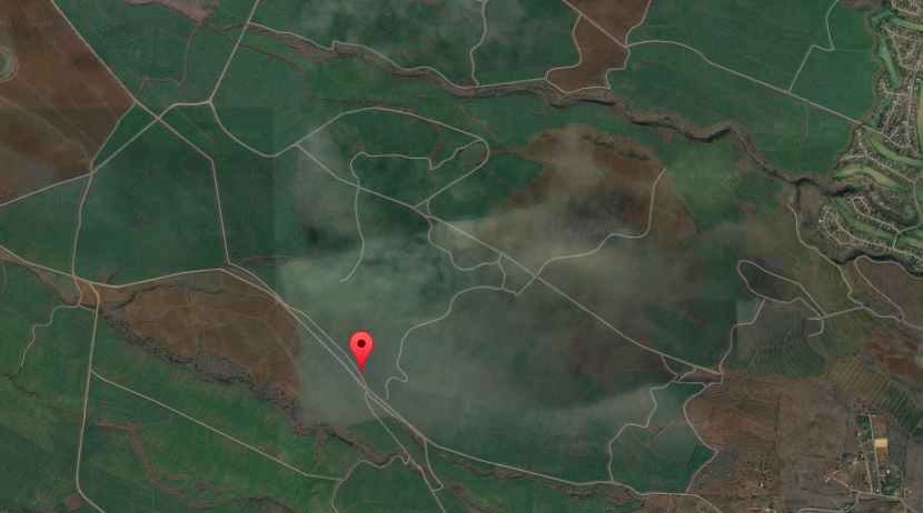 Area where fire occurred - west of Omaopio and Pulehu Road junction.