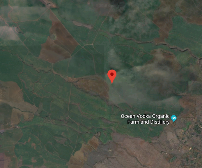 Satellite image of a section of Pulehu Road on Maui.