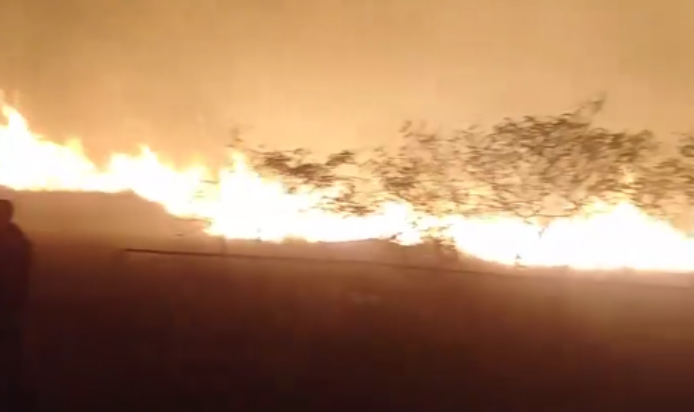 Fire behind Sack N Save in Nanakuli. Credit: KITV4
