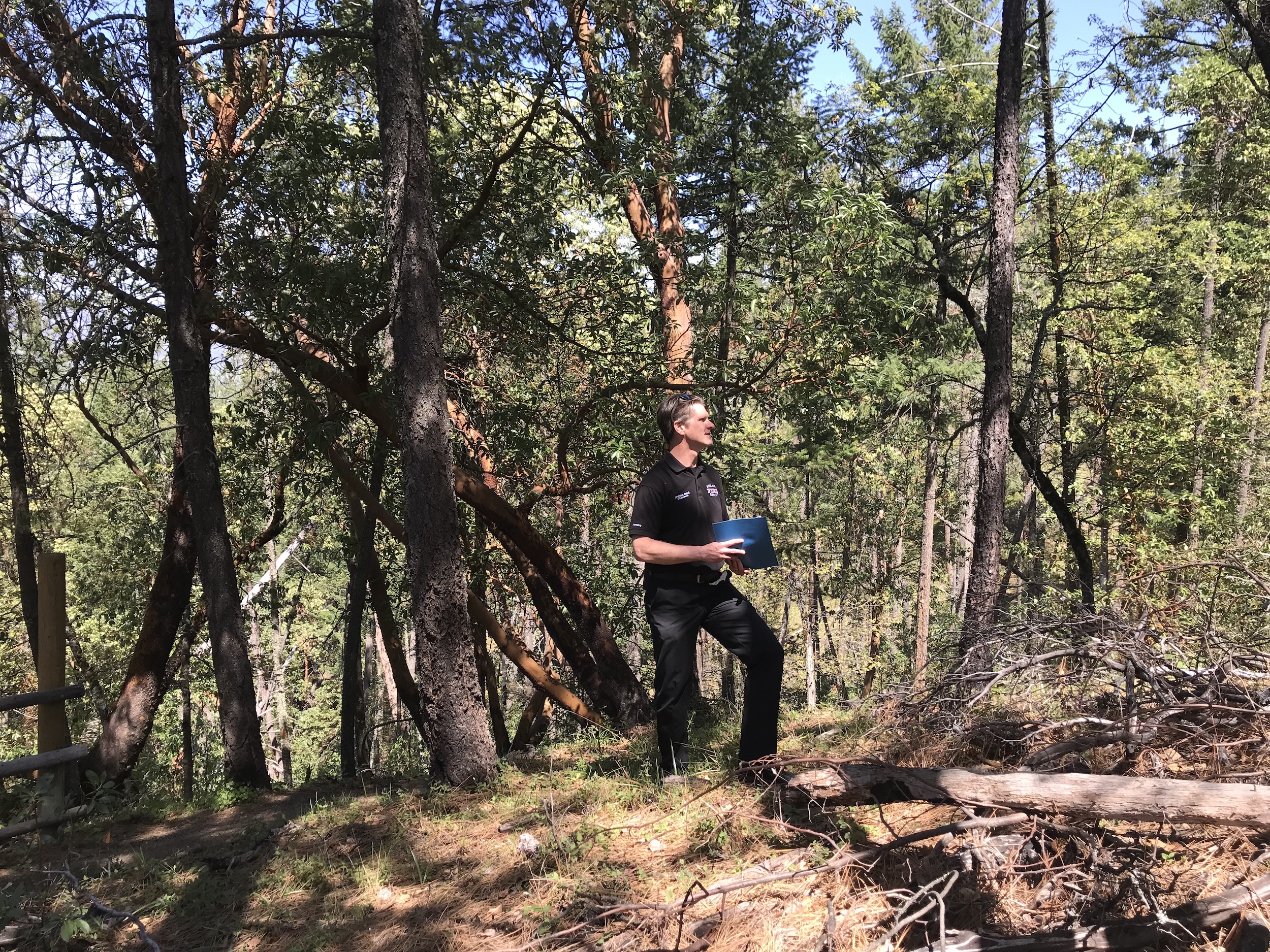 Hearing about wildfire management in Lithia Park.