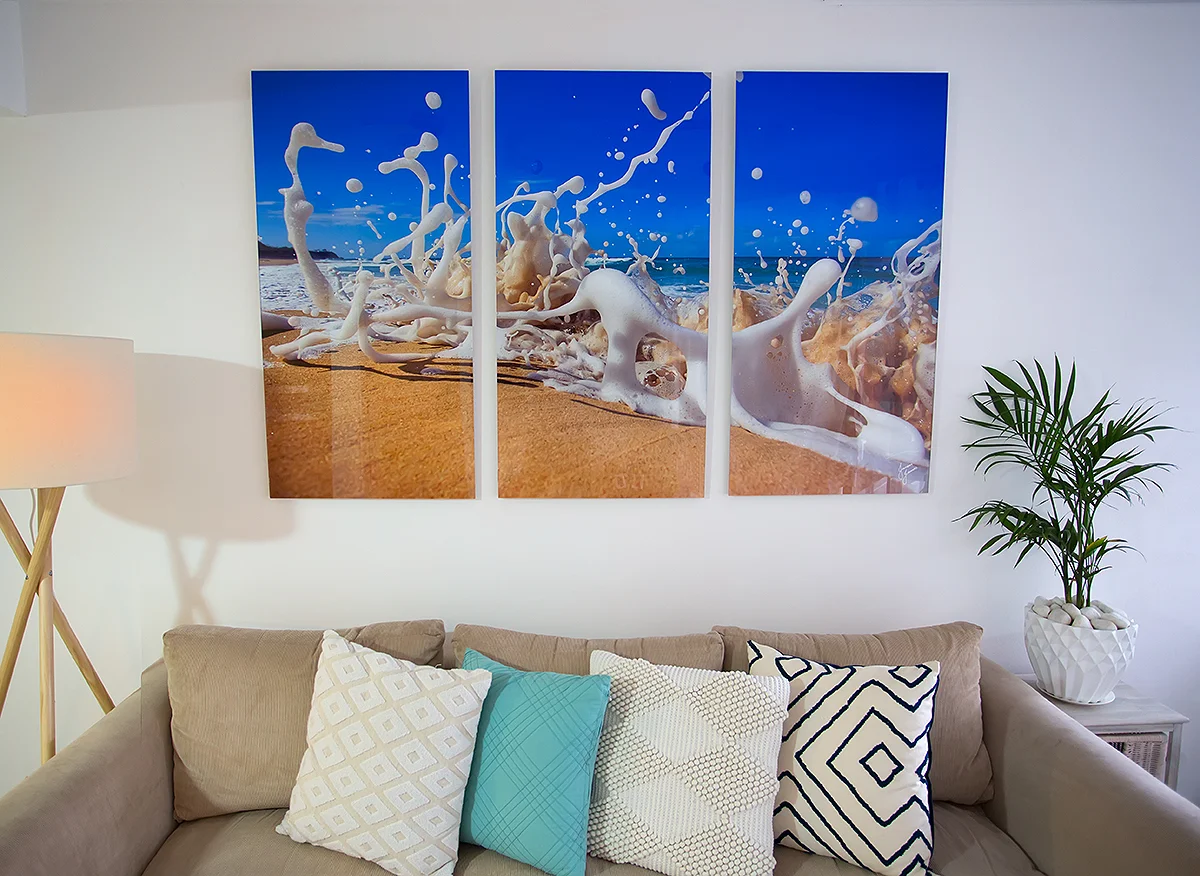 Three panel Acrylic face mount 2m x 1.2m