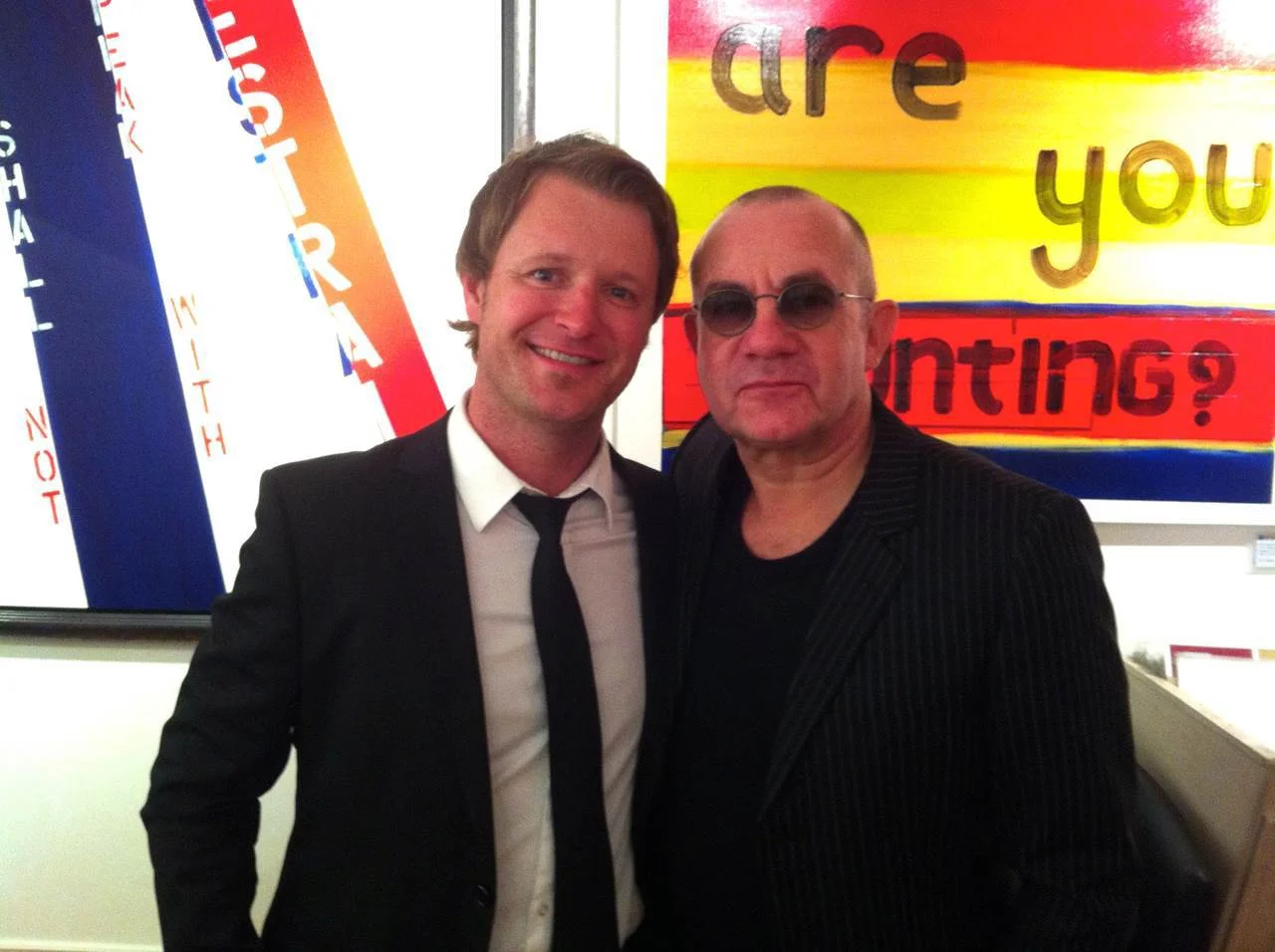 Aaron after a performance for Elton John's legendary songwriting partner Bernie Taupin's art show at Liss Gallery in Toronto.