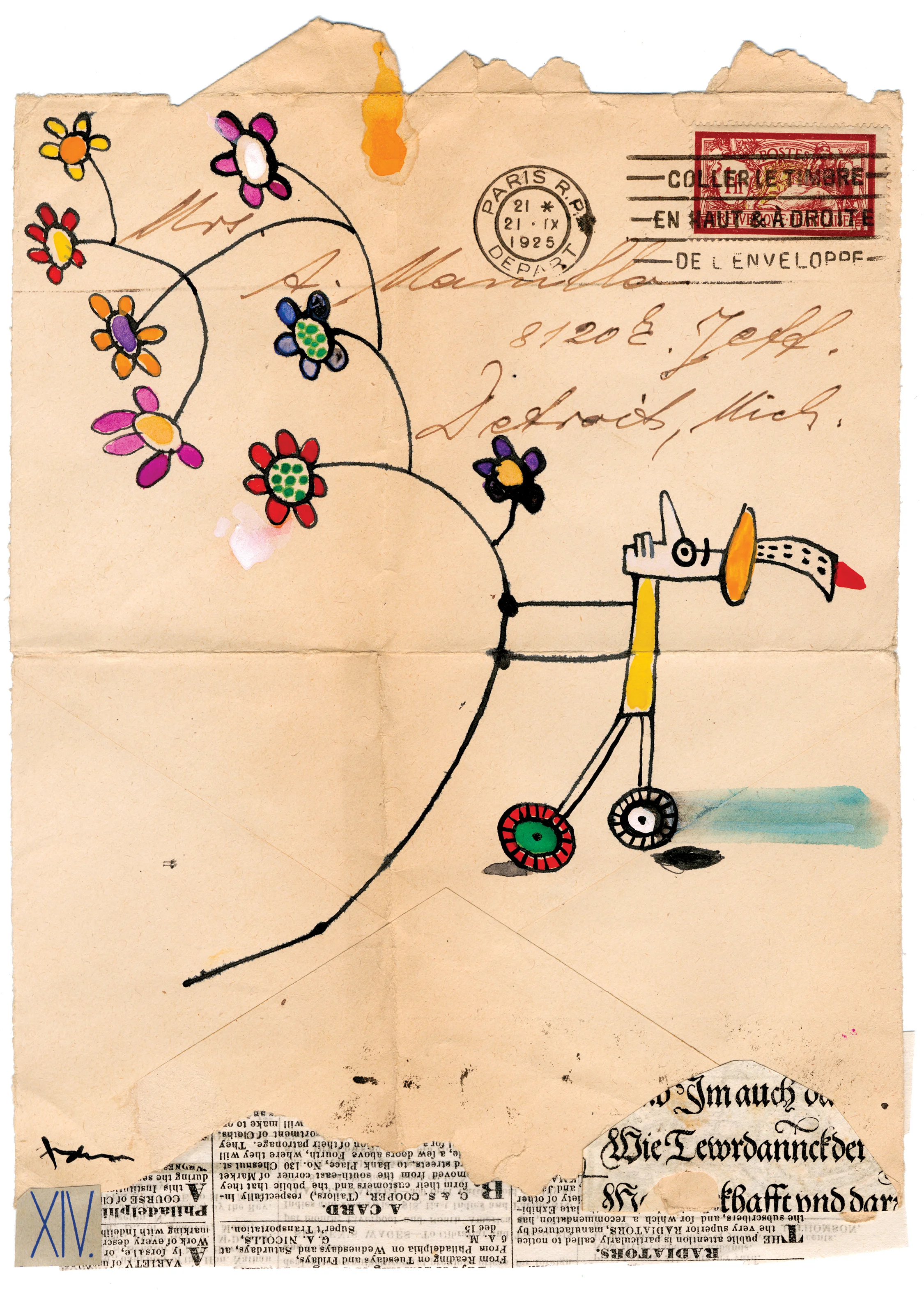 Various Envelope Drawings mixed media on ephemera various sizes 2005-2009