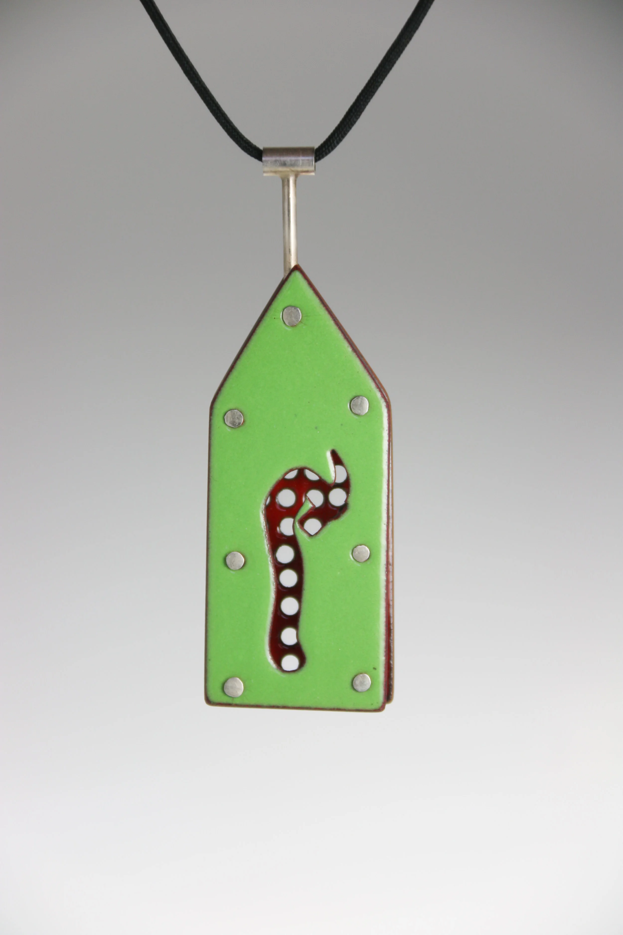 sterling silver, enamel 2.5” x 1” x .35” (side two)