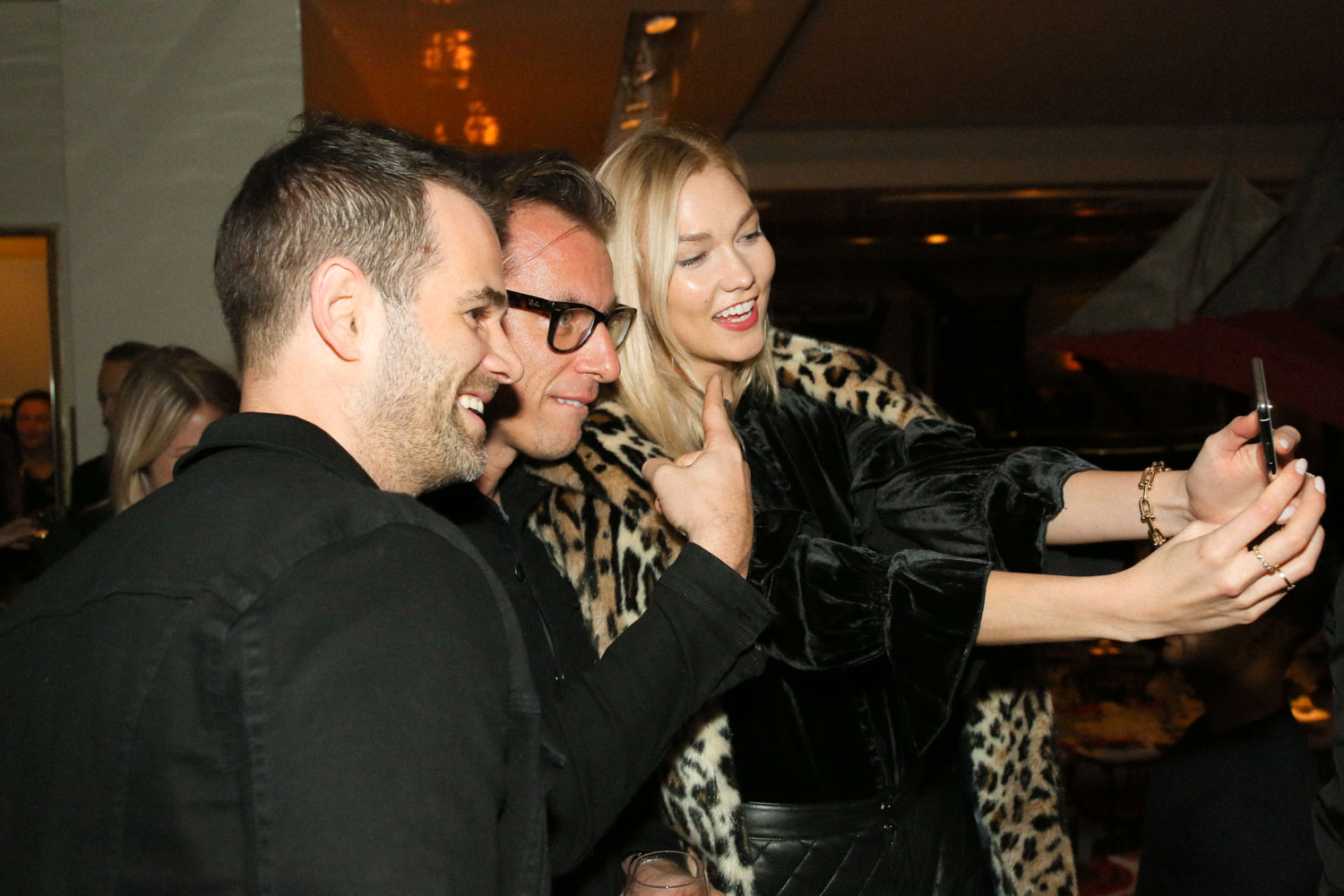 Karlie Kloss with Jens & Erik at the Frame Denim dinner
