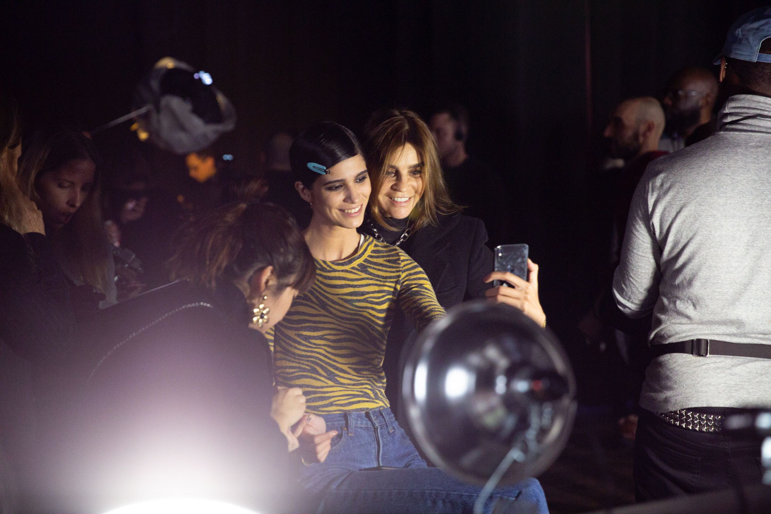 Mica & Carine Roitfeld backstage at Tom Ford
