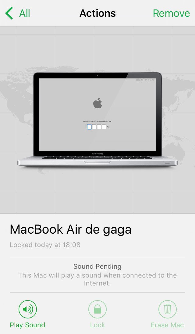 Tracking my stolen Macbook... the name had already been changed to "gaga"