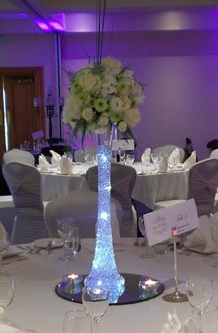 Wedding table arrangement Sphere with gel beads and lights.jpg
