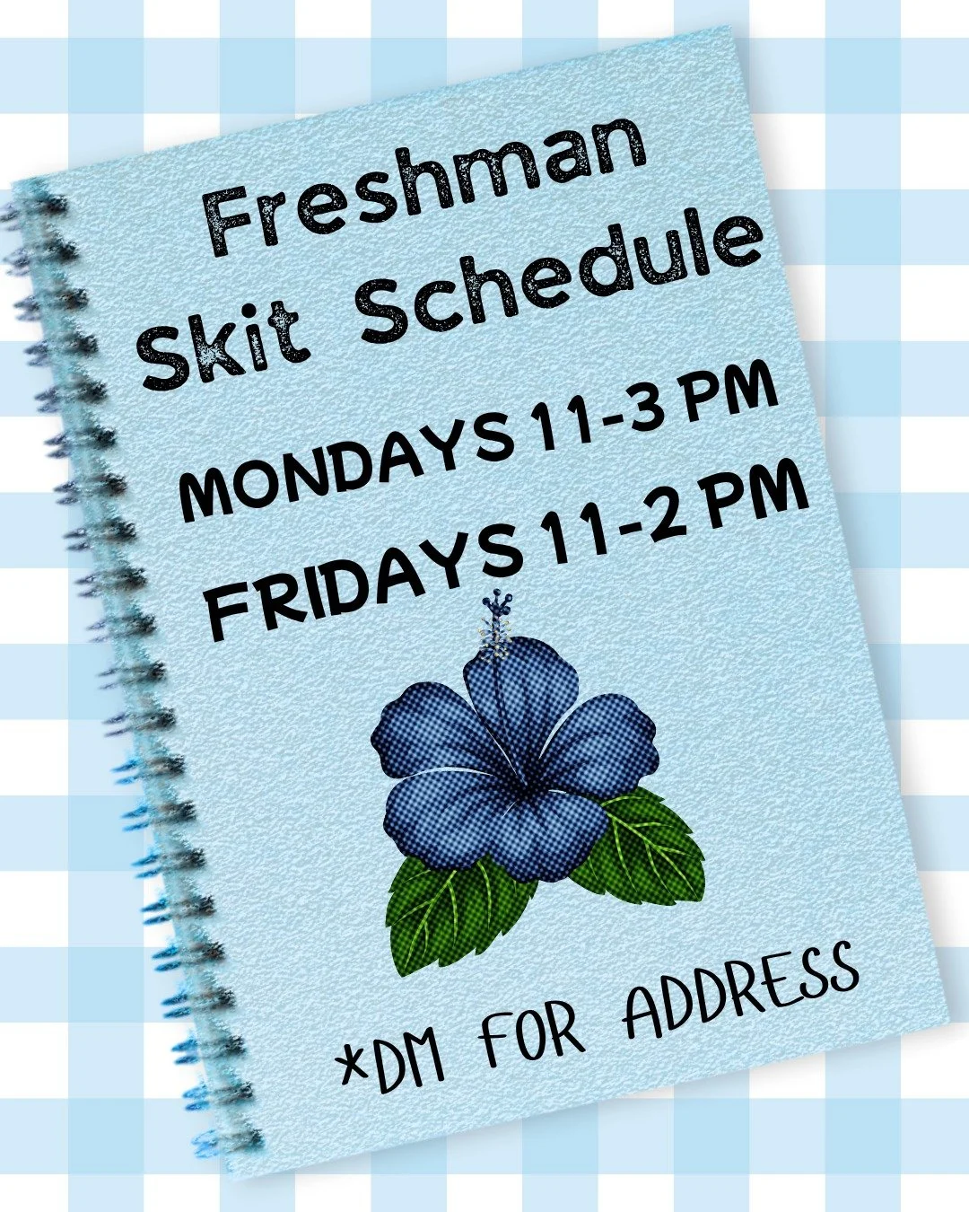 🗣️📢❗ TELL ALL OF YOUR FRIENDS!!!
THE FRESHMAN SKIT FINALLY IS IN SESSION!! Bring everyone you know, we are going to be learning the dance, running through the skit, painting, designing, and having the time of our lives!! 

MONDAYS 11-3
FRIDAYS 11-2