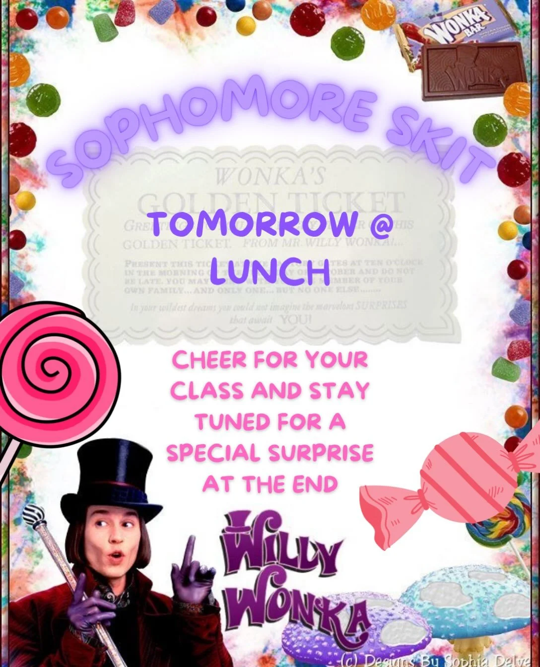 LUNCH TOMORROW-COME WATCH SOPHOMORE SKITTTTT!!! IT&rsquo;S GONNA BE SO HYPE AND WE HAVE A SPECIAL SURPRISE AT THE END 👀👀👀💜💜