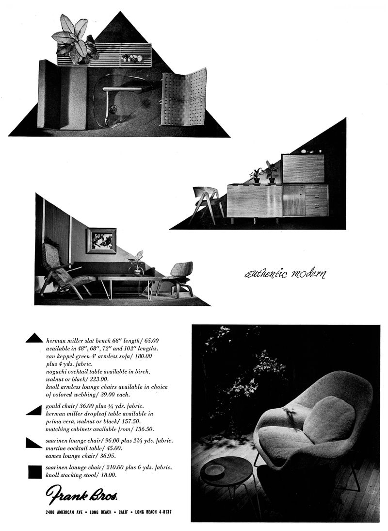 Frank Bros. advertisement, 1949 MidCentArc @ flickr