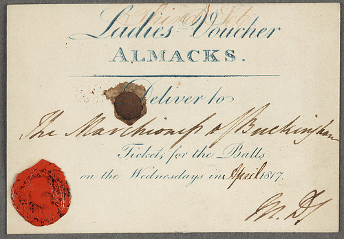 Ladies Voucher to Almack's