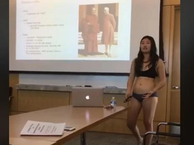 Letitia Chai giving her thesis presentation at Cornell. from Facebook