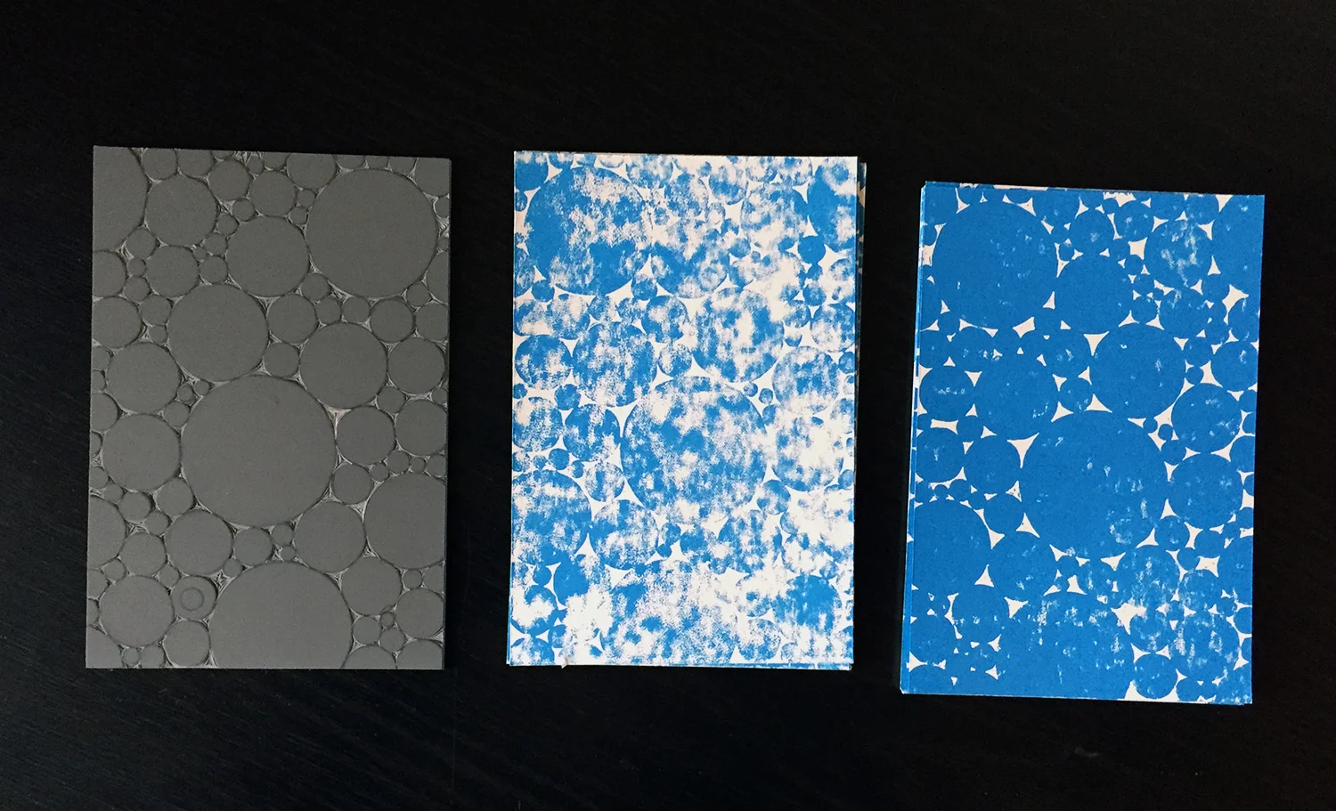 block, first print and final print.