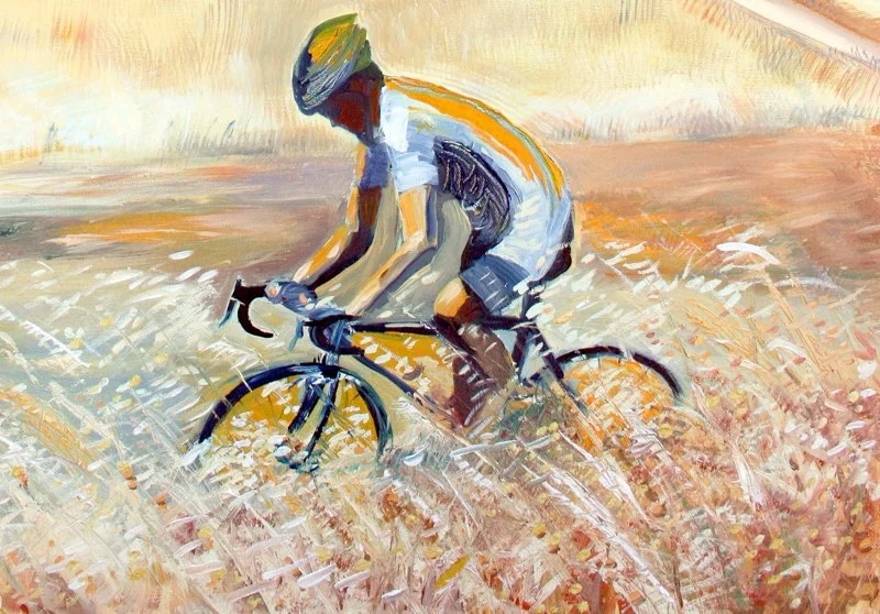 Detail, Cyclist on Ridgecrest Blvd.