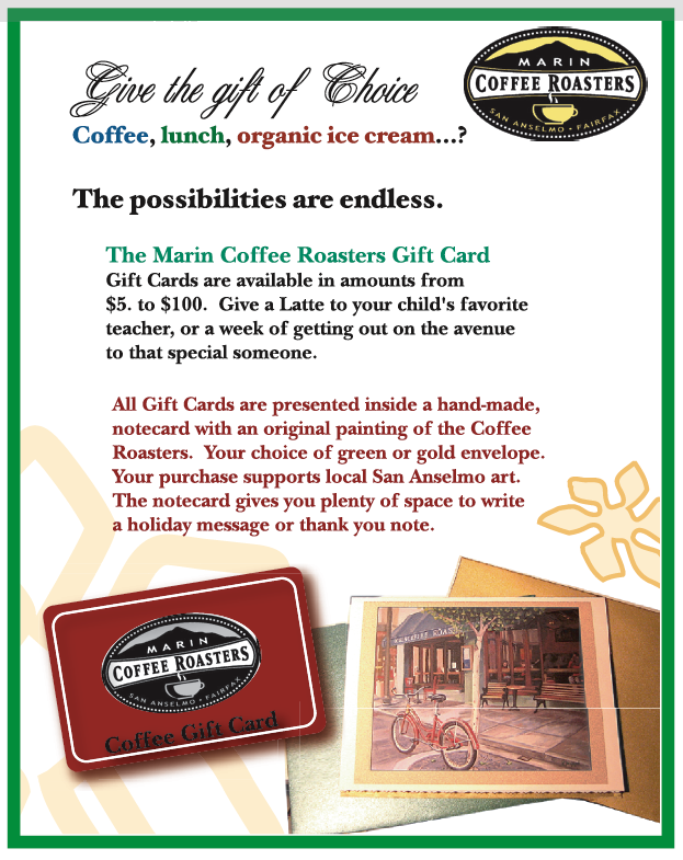 Marin Coffee Roasters Gift Card Ad