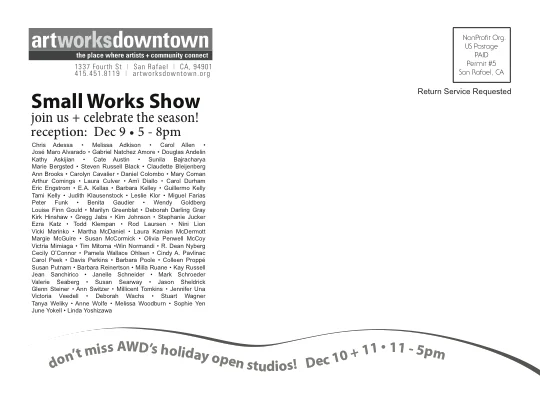 Backside- Small Works Postcard