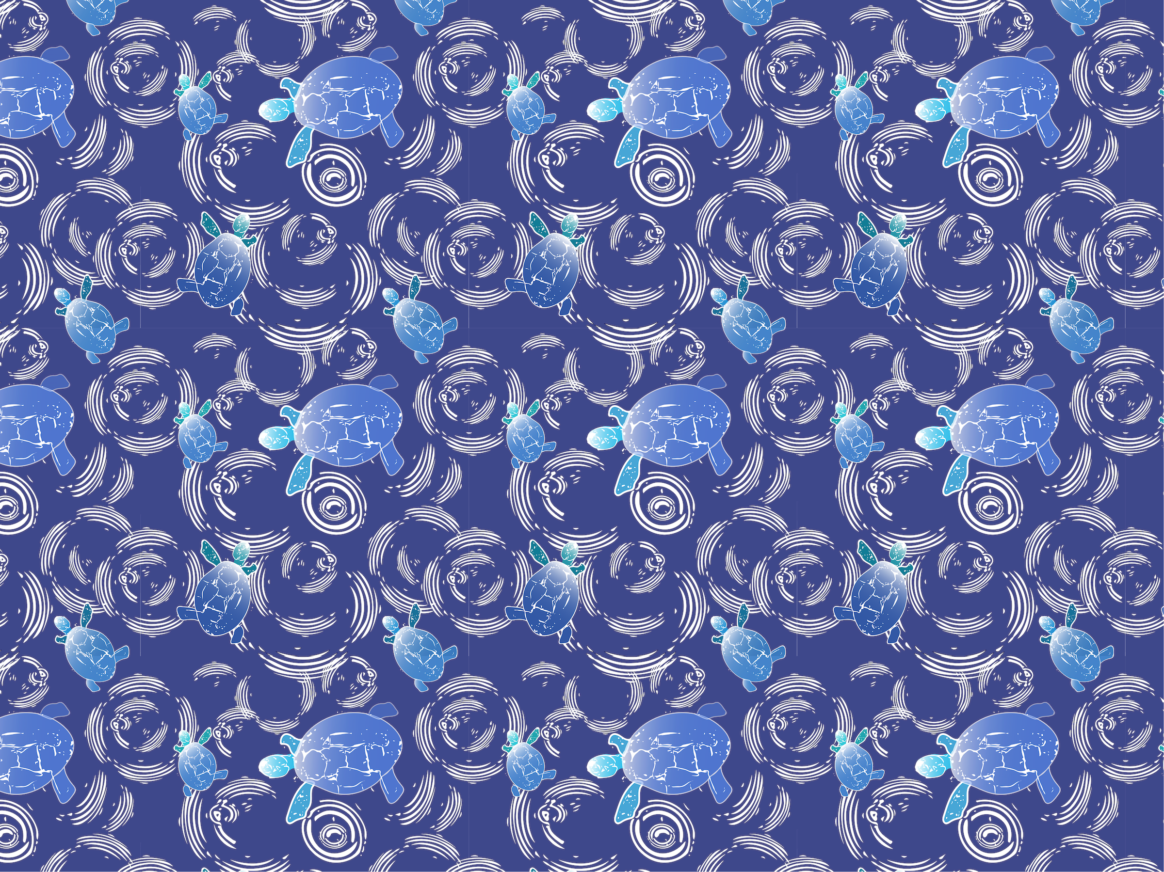 Blue Turtle Seamless Pattern v2 - Light Blue