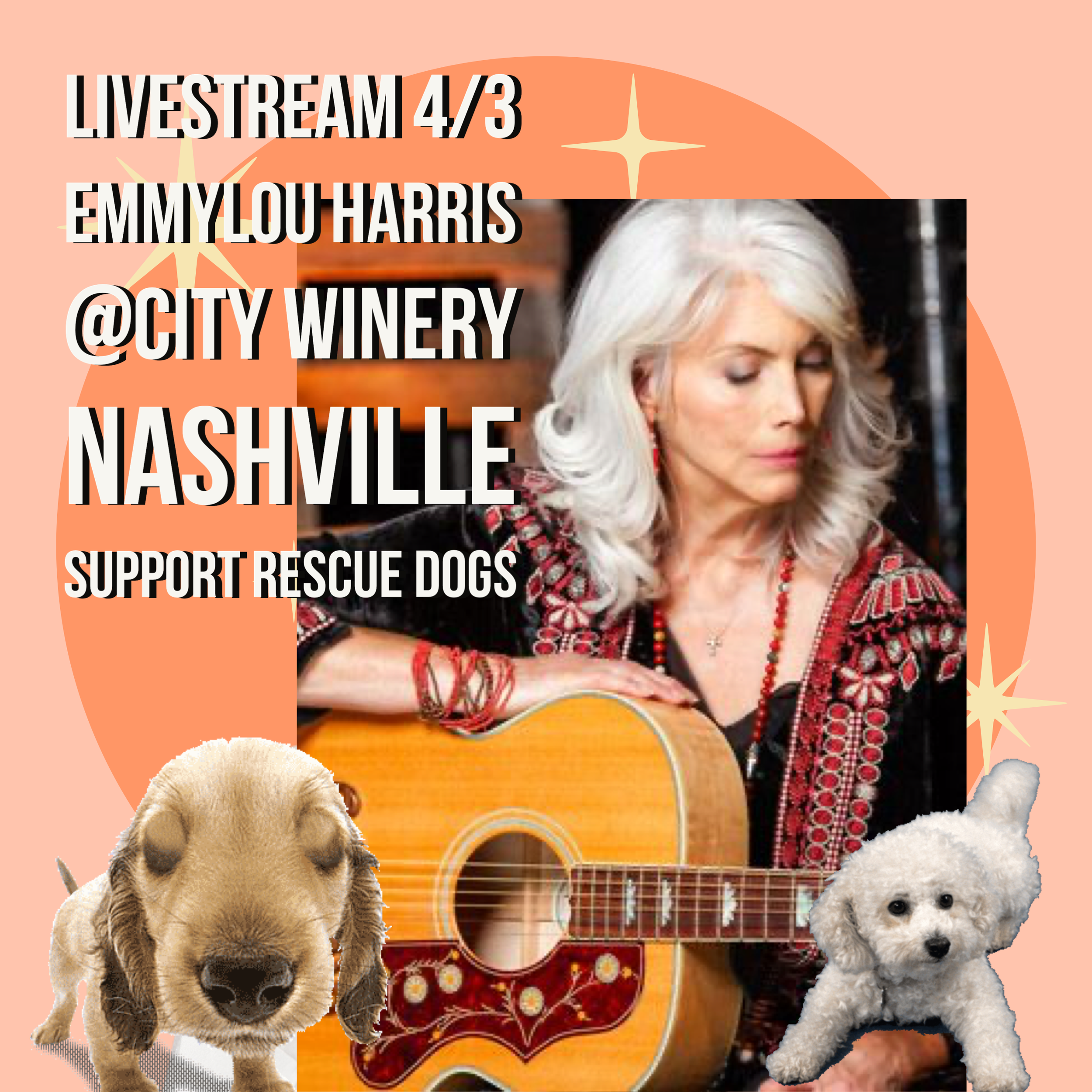  Promo Design for Emmy Lou Harris and her charity that rescues dogs, “Bonaparte’s Retreat.org”.    🦴🐕CLICK HERE TO VISIT “Bonaparte’s Retreat.org”   