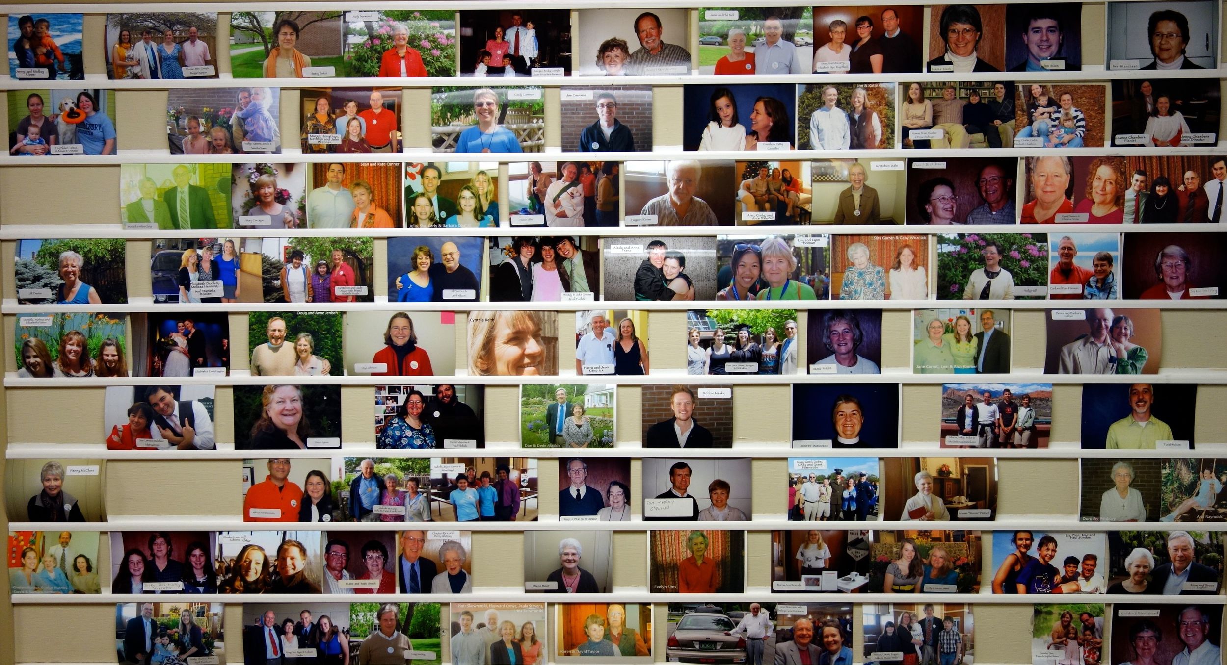 The photo board at St. Paul's Church