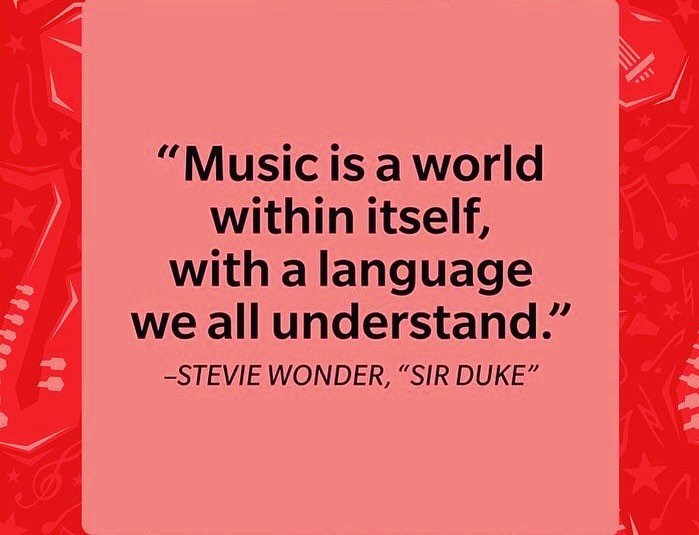 Enjoy this inspirational quote to start off your Monday!

#musicisalanguageweallunderstand #musicisalanguage #quoteoftheday #steviewonder #pianolessons #guitarlessons #ukulelelessons #voicelessons #violinlessons #drumlessons #saxophonelessons #herita