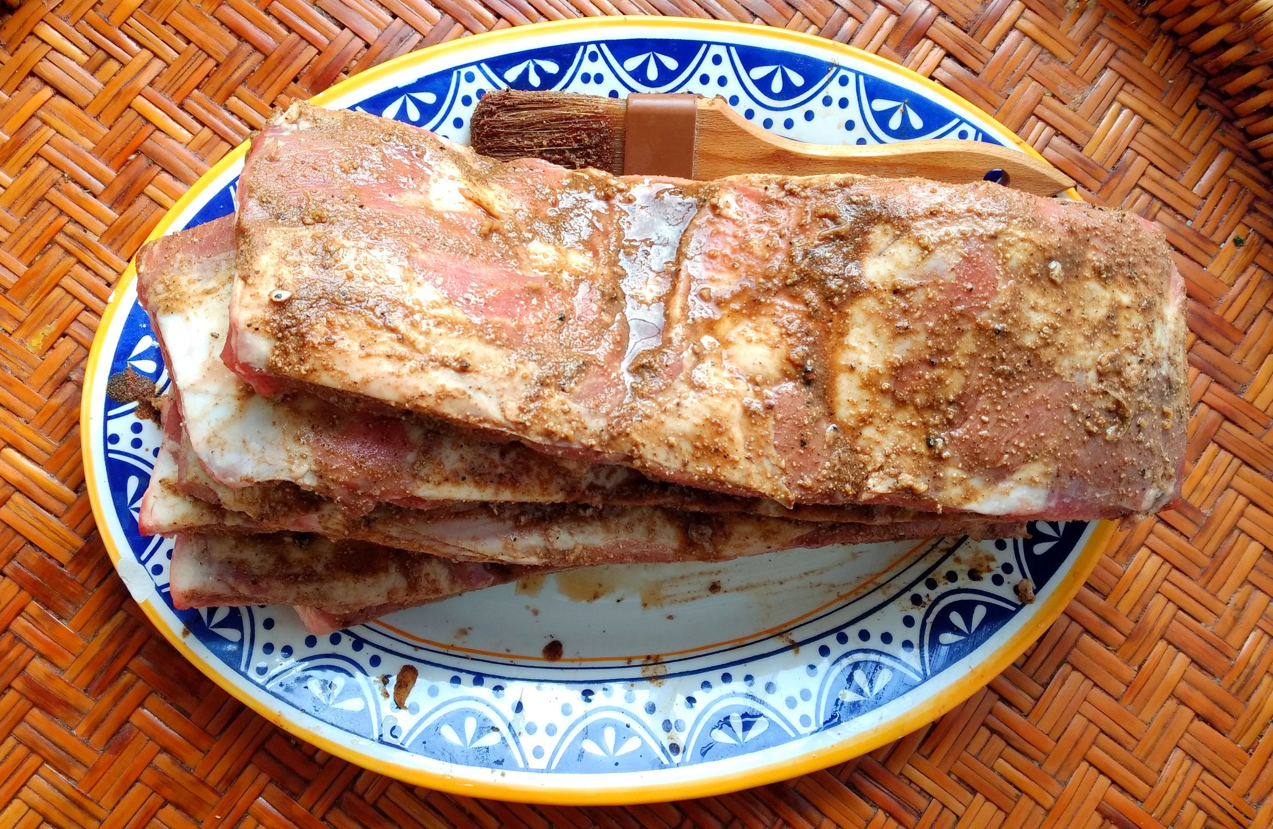 2. Brush the meat with the marinade and put in the fridge for several hours or overnight. You can also put it into a plastic bag and throw it into the freezer to thaw and cook another day.