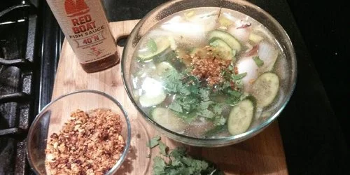 Stuffed Squid and Cucumber Soup