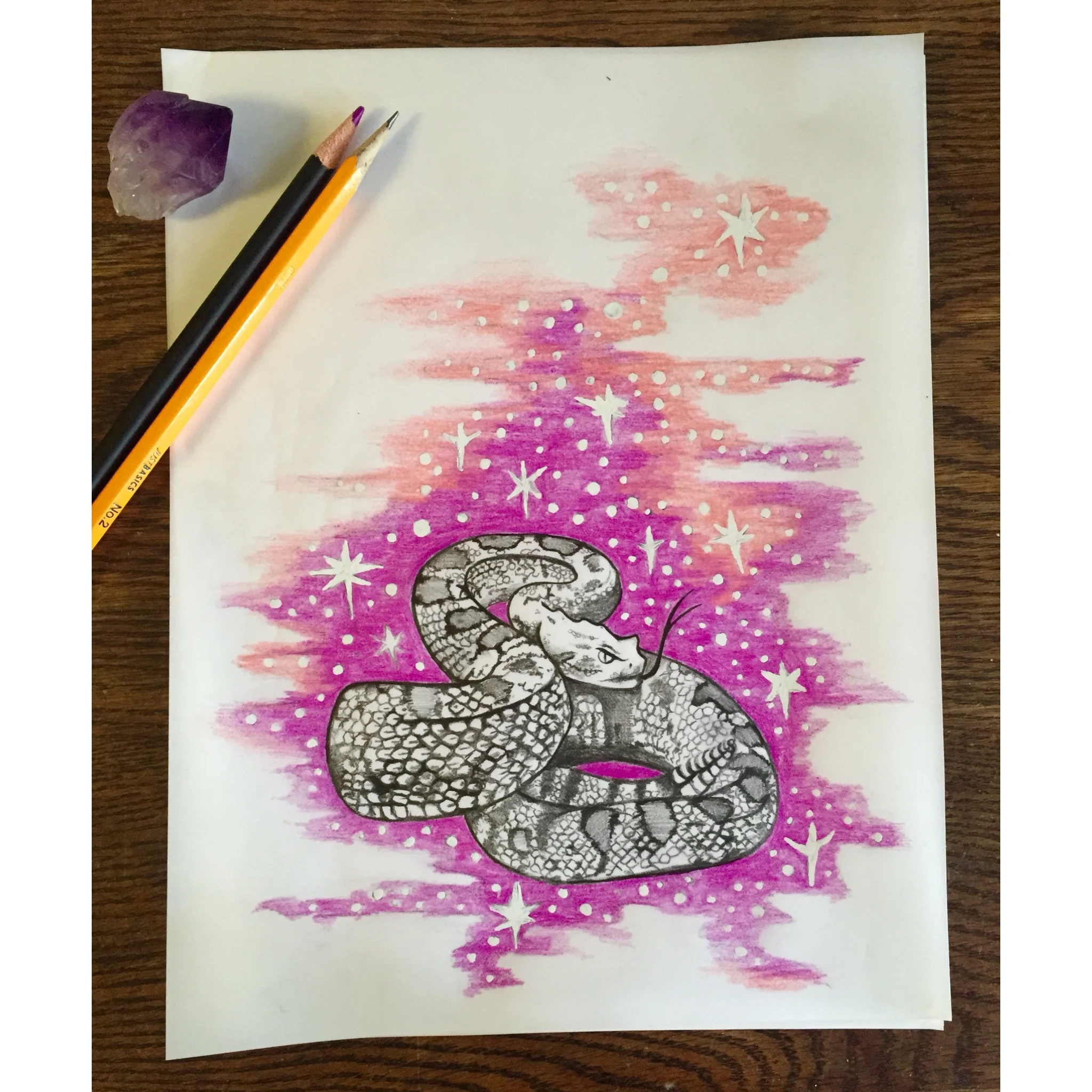 Cosmic Rattlesnake Drawing