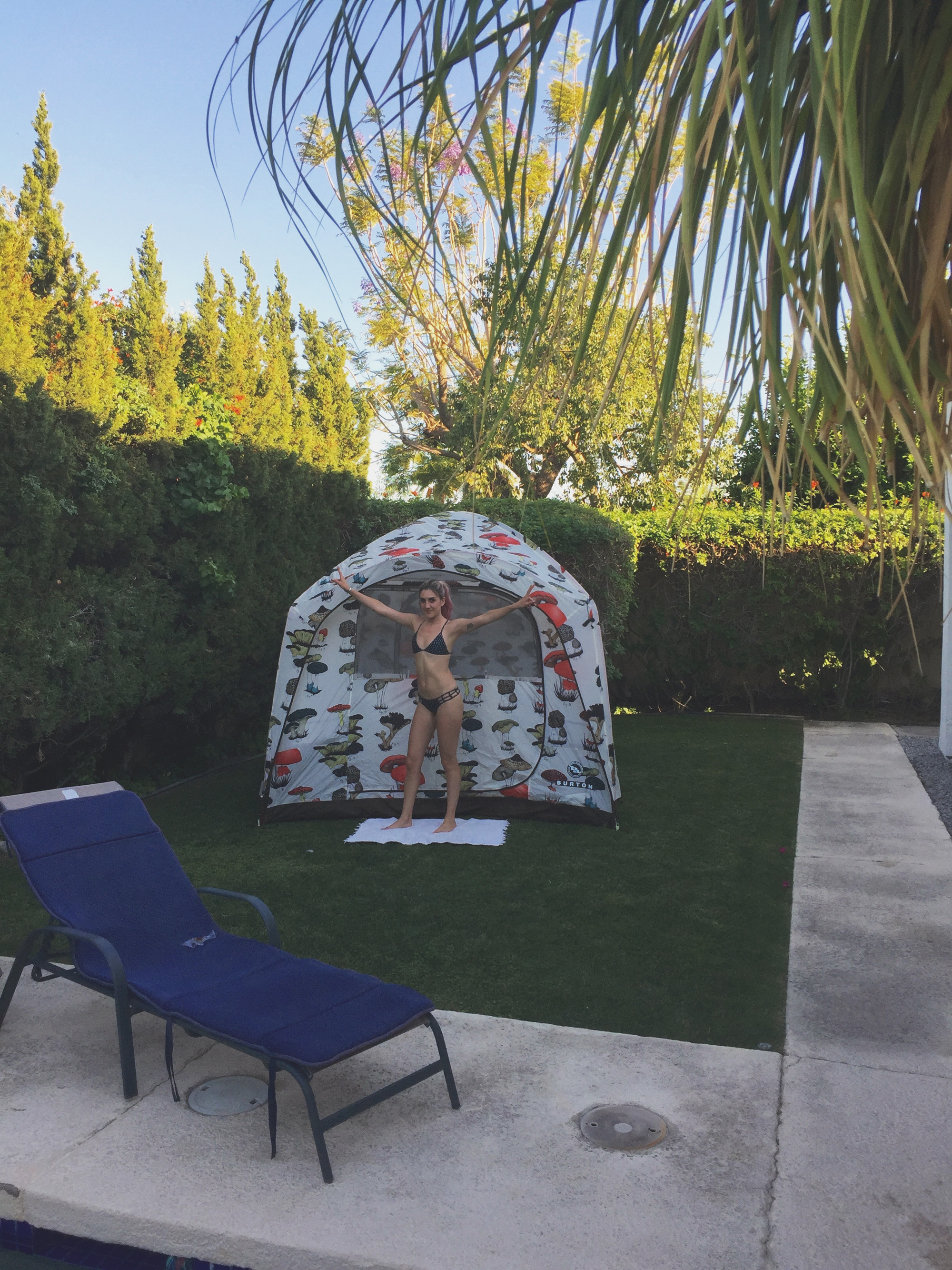We also stayed with some friends one night and pitched a tent in their yard. 