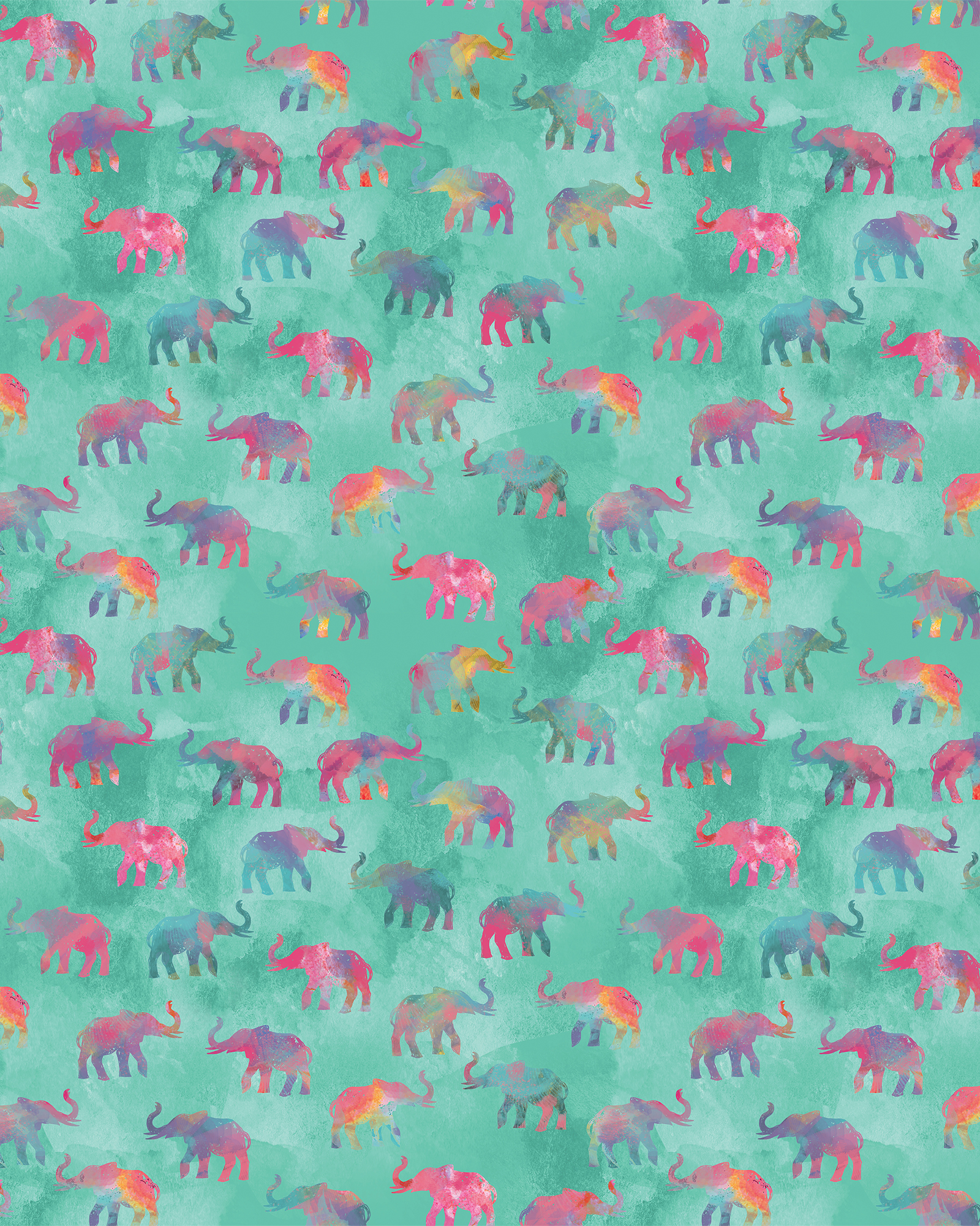 Rainbow Elephants on Parade