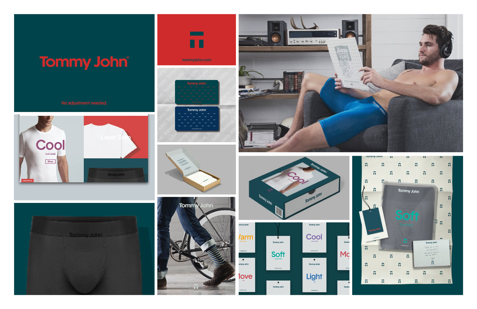 The category was full of models covered in body oil or bargain brands, we wanted the new Tommy John to give buyers a different option.