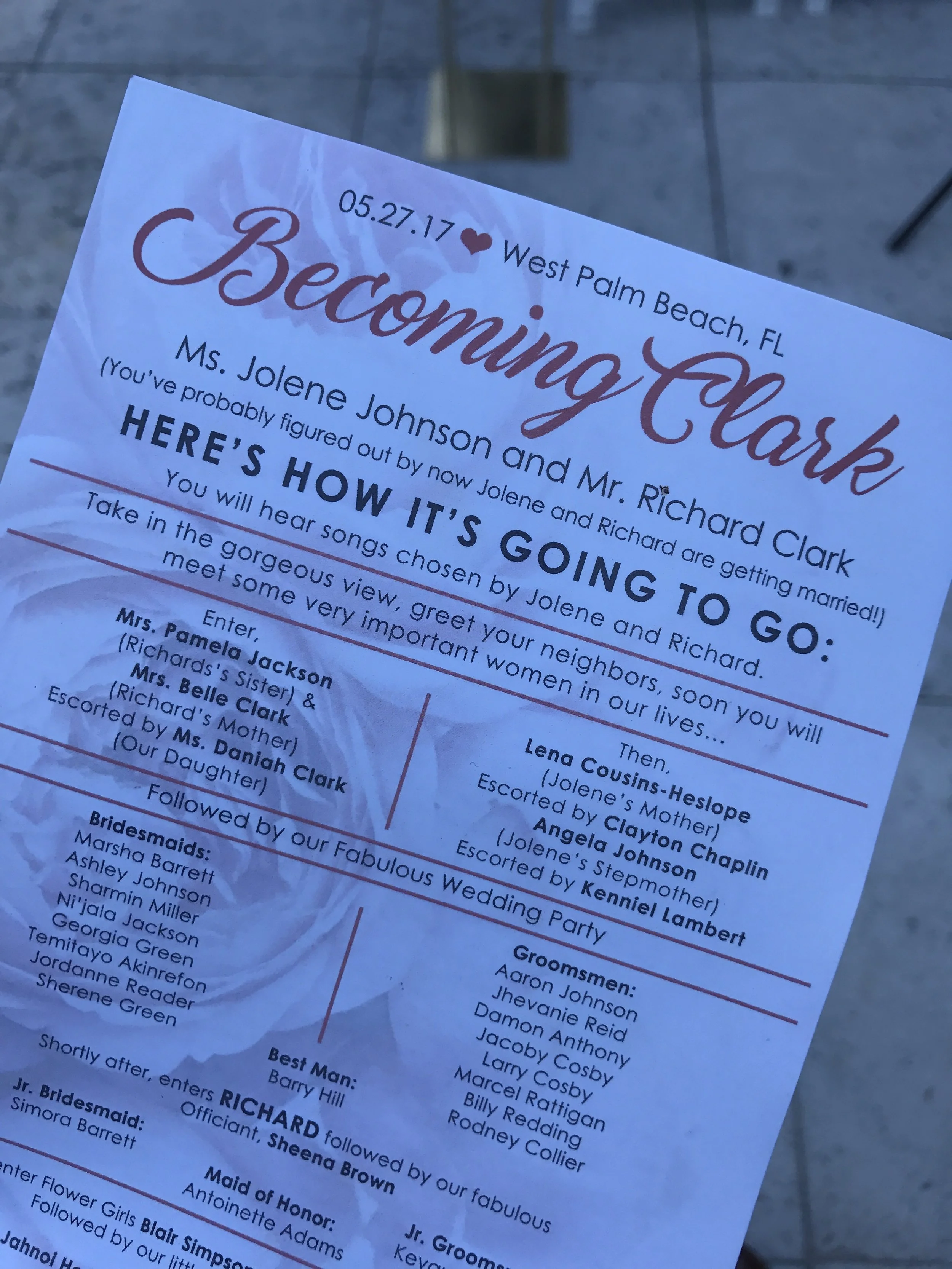 wedding program