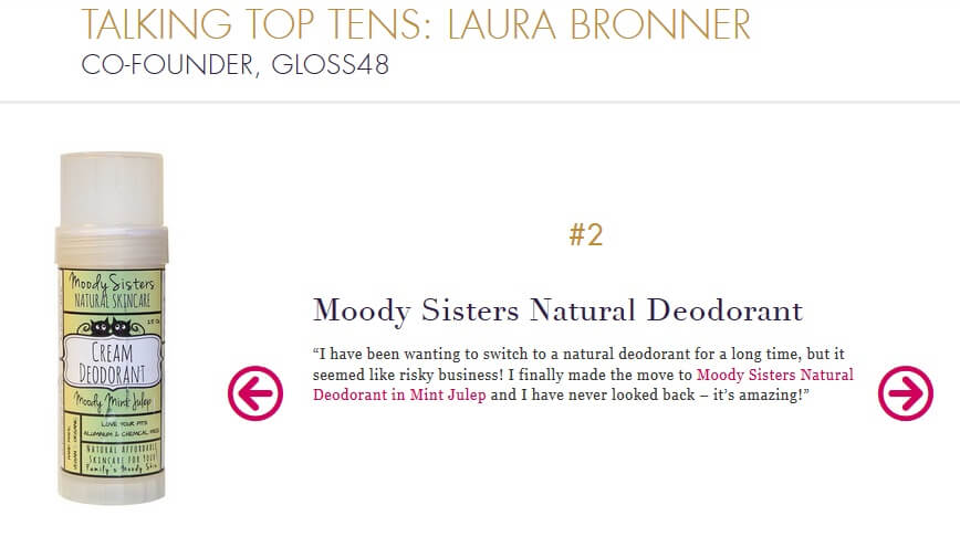 Laura Bronner features Moody Sisters