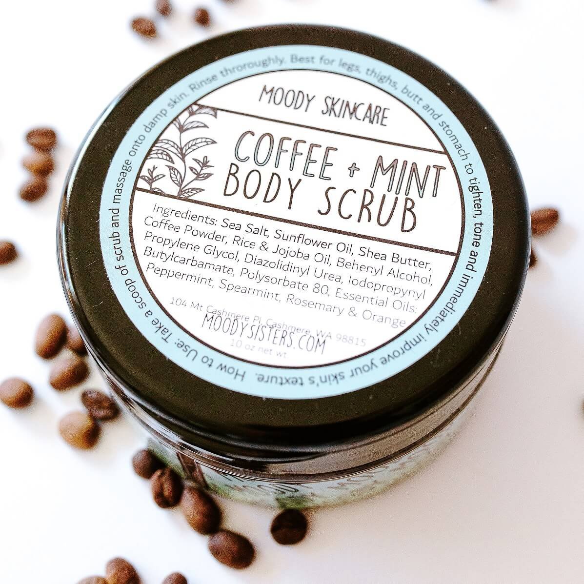 Coffee Mint Body Scrub for Cellulite Salt Scrub — Moody Sisters Skincare