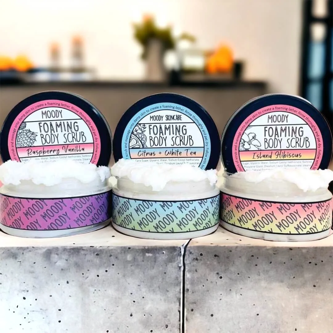 Scented Foaming Body Scrub Natural Body Care — Moody Sisters Skincare
