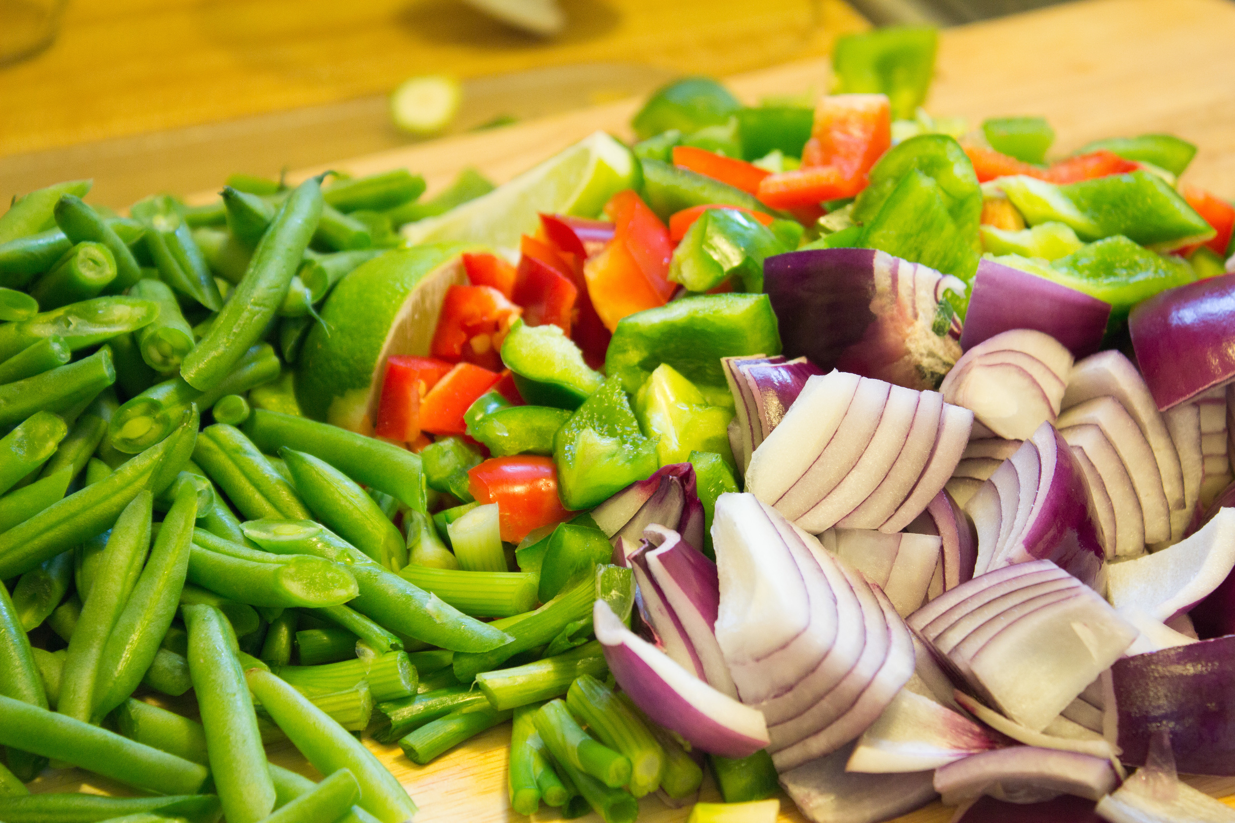 Vegetables ready for the wok