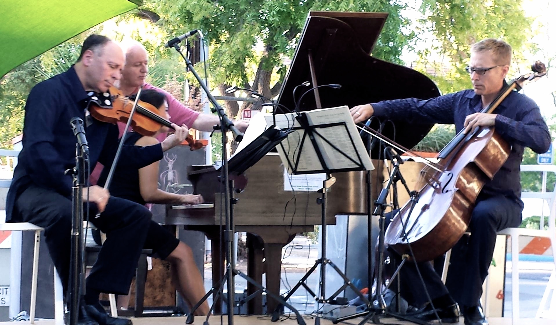An enchanting evening making beautiful music with our dear friend, Fred Lifsitz, of the Alexander String Quartet, at the Los Altos Third Street Green.