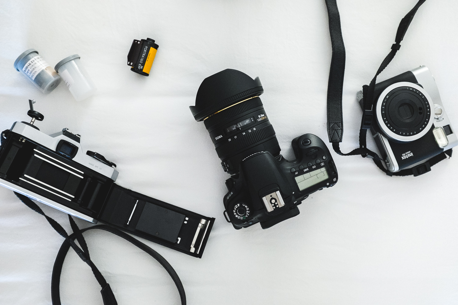 For this shoot I used digital, film, and instant. Here's the gear.