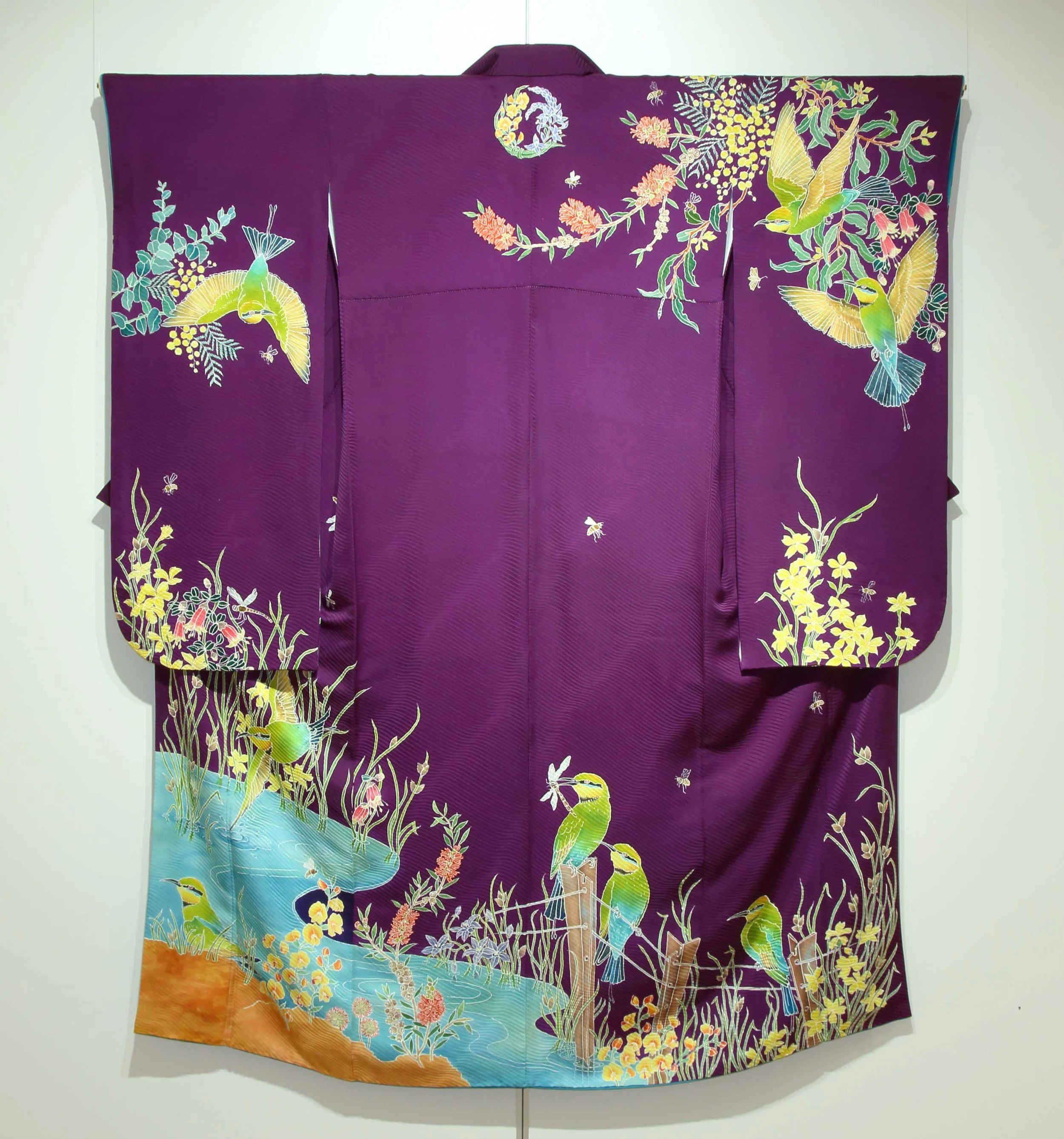 Rainbow Bee-eater Furisode 2013, kimono self-patterned silk, yuzen. 