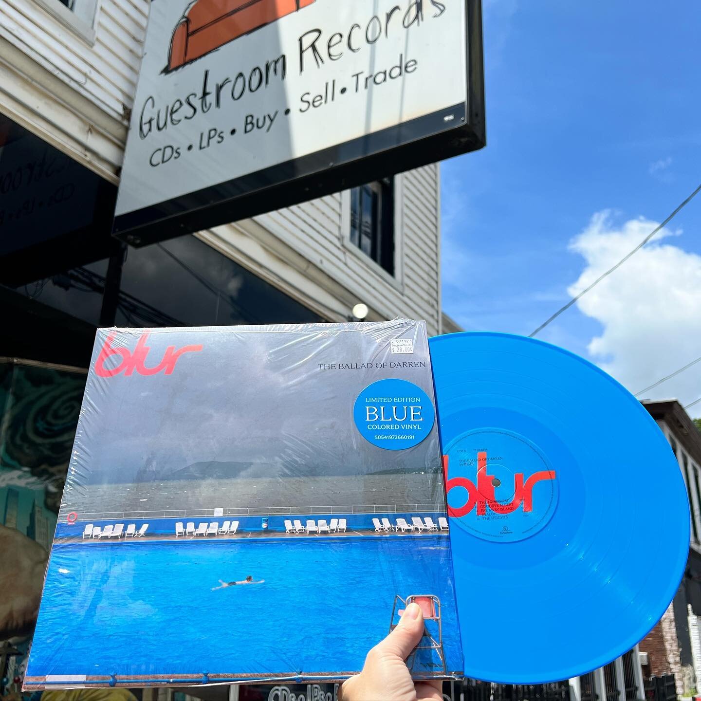 Happy Friday!!! Lots of cherries on an ice cream sunday of a week over here. 🍒🍨🍒 It&rsquo;s @blurofficial day! 💙 Swing by for free goodies with purchase of The Ballad of Darren on blue vinyl indie or CD and let L&amp;T tell you about seeing them 
