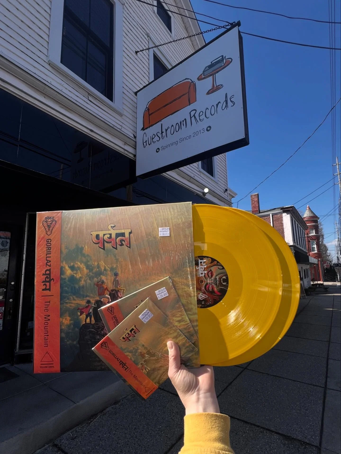 Big &lsquo;ole new release Friday at the shops!!! ✨⚡️Kicking the day off with @gorillaz new album &ldquo;The Mountain&rdquo; pressed on gorgeous indie exclusive yellow vinyl! Plus @brunomars newest release &ldquo;The Romantic&rdquo; on clear red viny