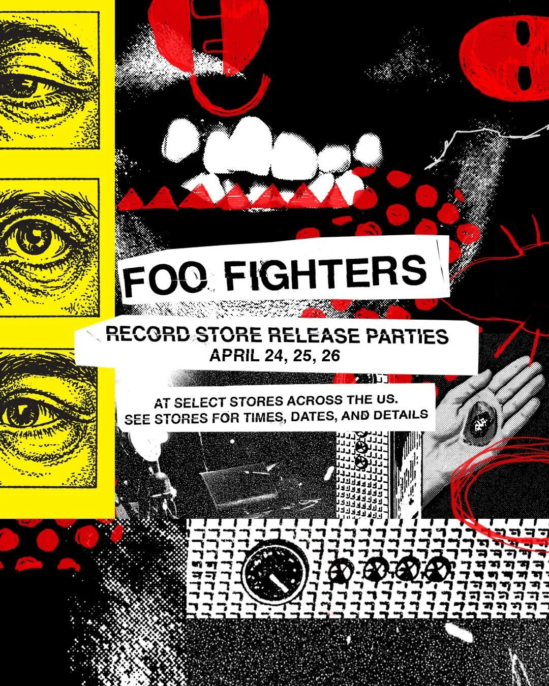 Happy Tuesday everyone! @foofighters are releasing their new album &ldquo;Your Favorite Toy&rdquo; on Friday, April 24th and we&rsquo;ll be hosting a special listening event to celebrate!⚡️ Stop by the HIGHLANDS location on 4/24 @ 3pm to hear the new