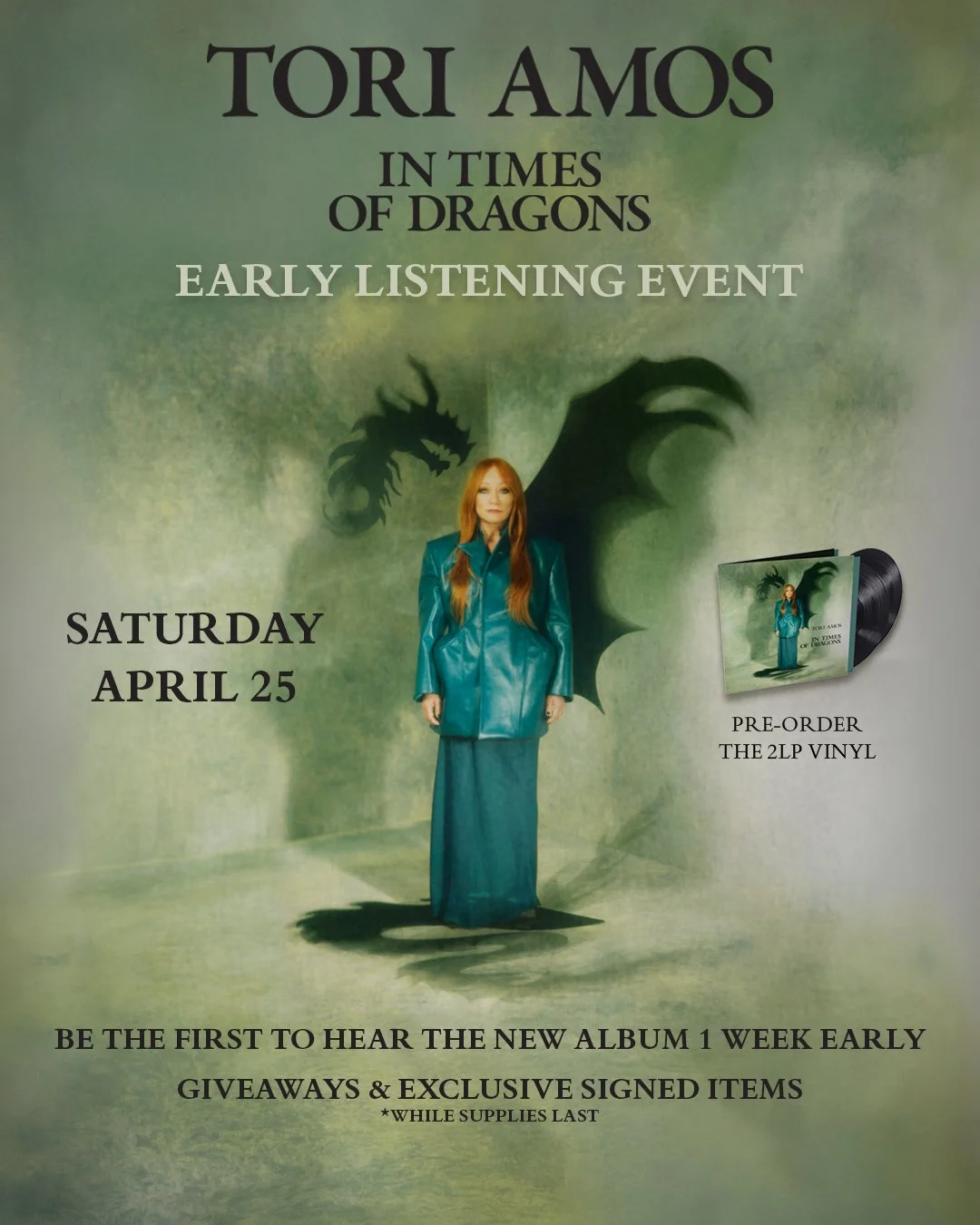 Saturday, April 25th we'll be hosting a special early listening event (and Dragon Egg hunt 👀) for @toriamos new album "In Times of Dragons" at our HIGHLANDS location!! 🐉 ✨ ⭐️ 

Stop by at 1pm to hear the new tracks, grab some giveaways an