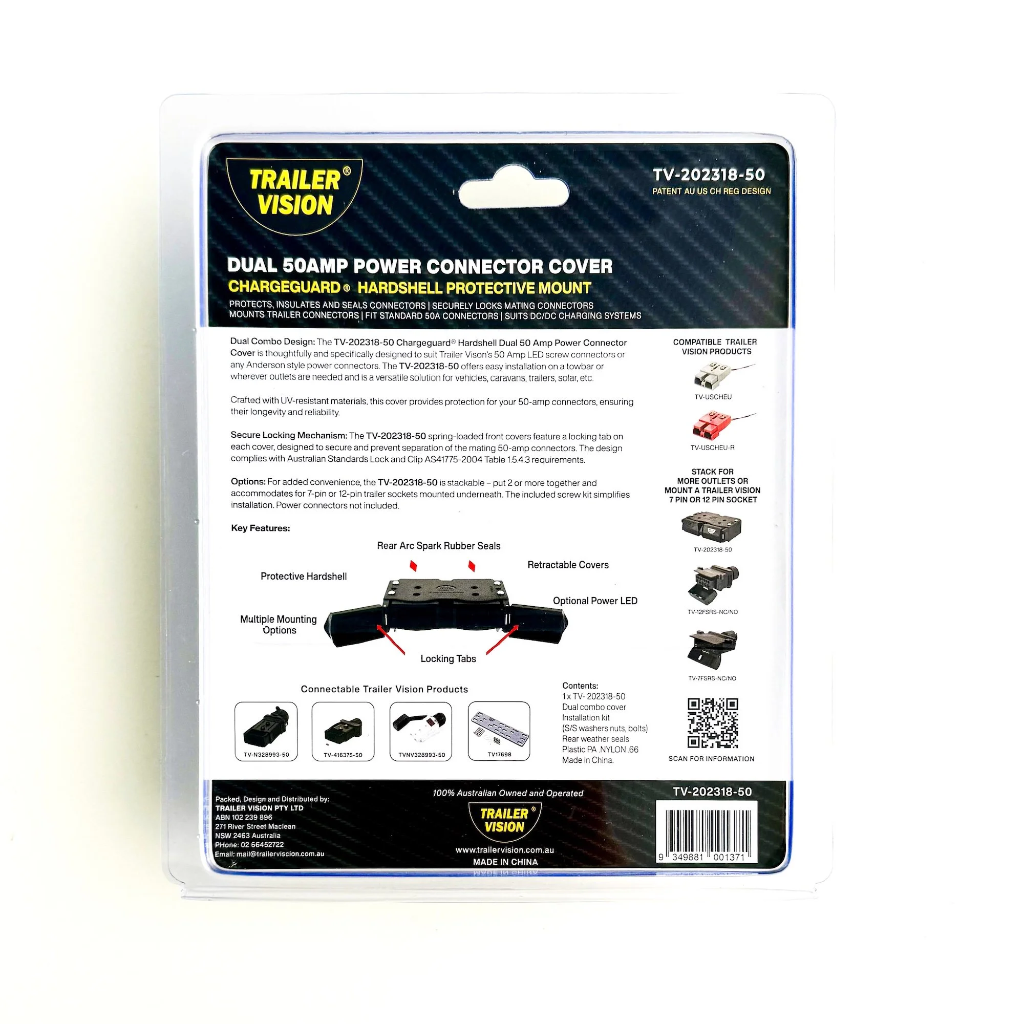 Trailer Vision 50 amp dual Anderson cover